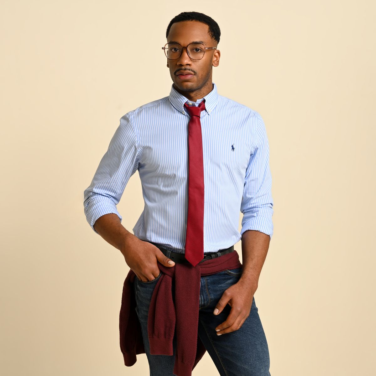 POLO RALPH LAUREN - Camisa Hombre de Rayas Manga larga de Algodón Polo Ralph Lauren