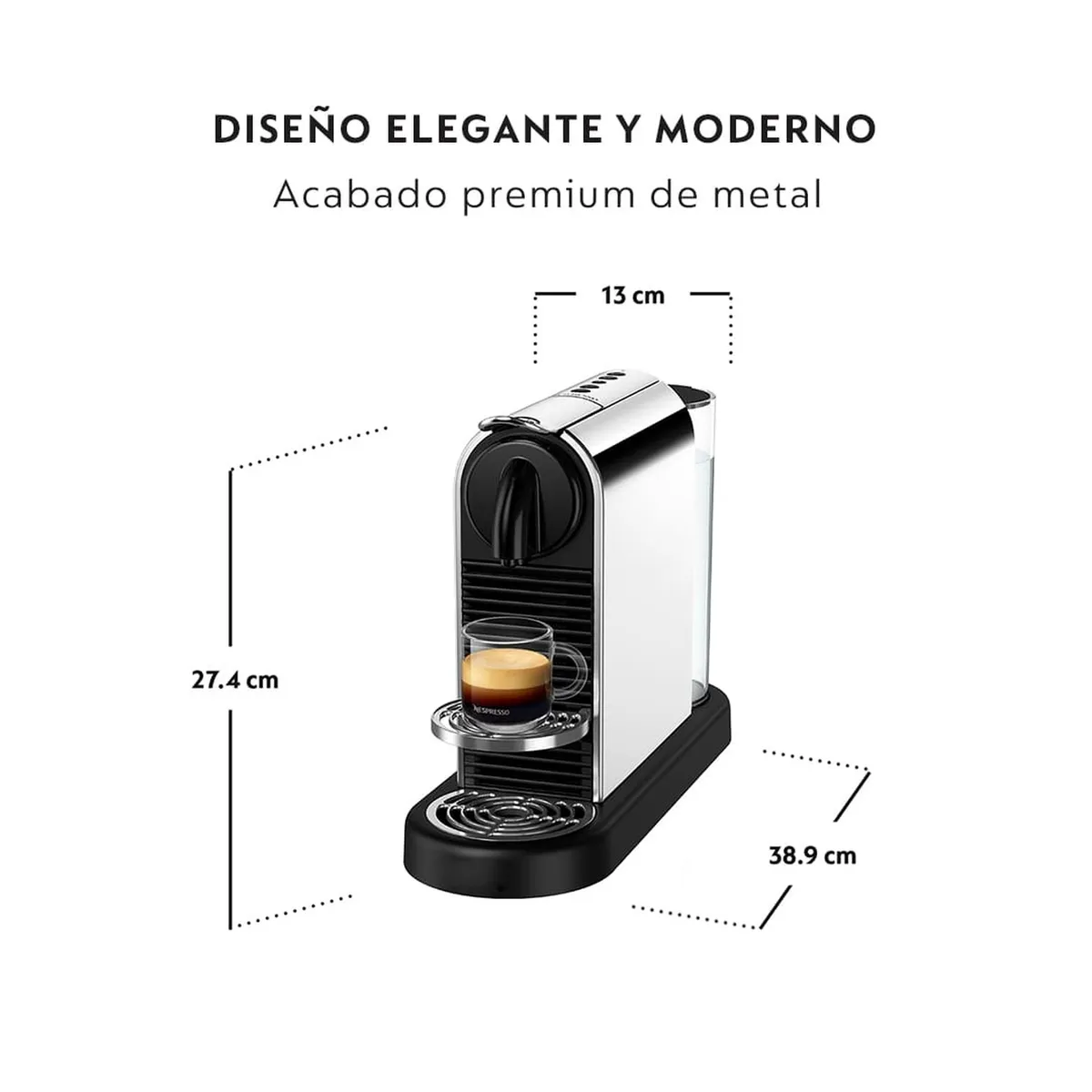 NESPRESSO - Cafetera de Cápsula Nespresso D140-US-ME-NE 