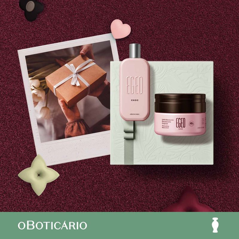  - Set de perfume Mujer CHOC Incluye: EGEO EDT CHOC 90ml V3 EXP -EGEO CREMA HIDRATANTE CORPORAL SUFLE CHOC 250G