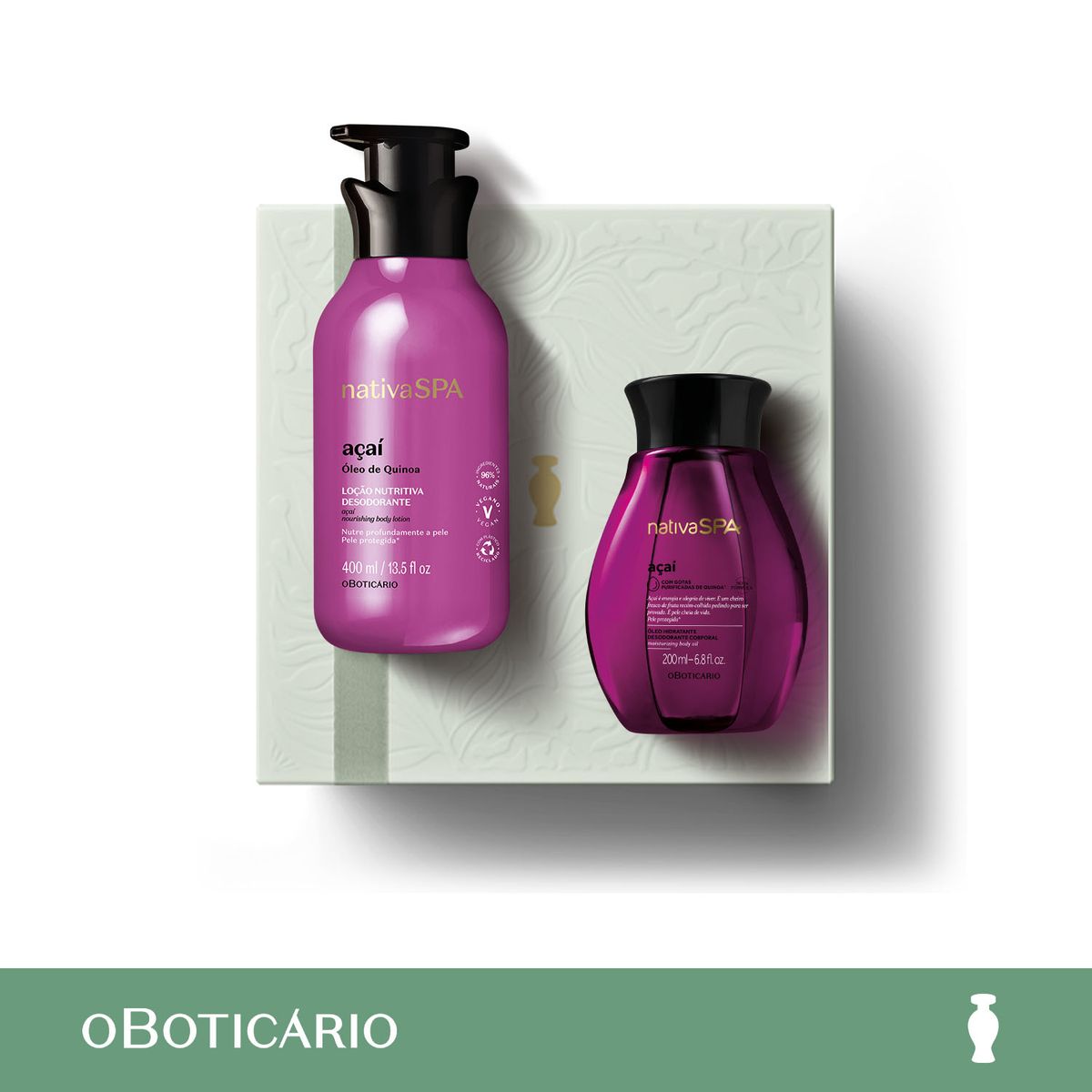 NATIVA SPA - Set De Perfume Mujer Nativa Spa O Boticario Incluye: Nspa Loc Hid Cpo Acai 400ml V7 Exp - Nspa Ol Hid Cpo Acai 200ml V7 Exp 