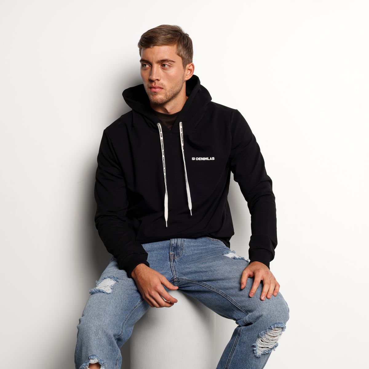 DENIMLAB - Hoodie Hombre de Algodón Boxy fit Denimlab