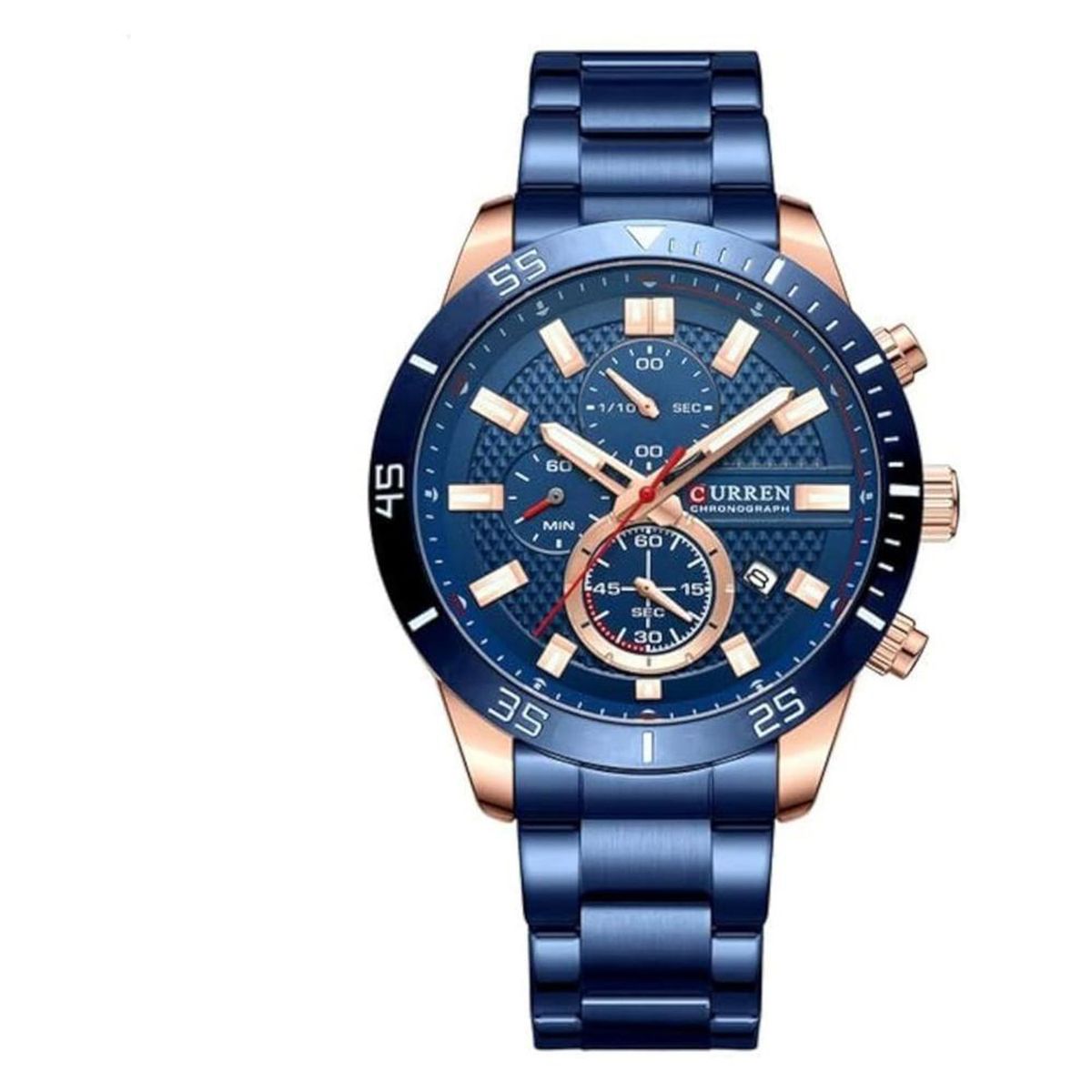 CURREN - Reloj Curren Hombre 8417 . Reloj Acero Inoxidable Azul