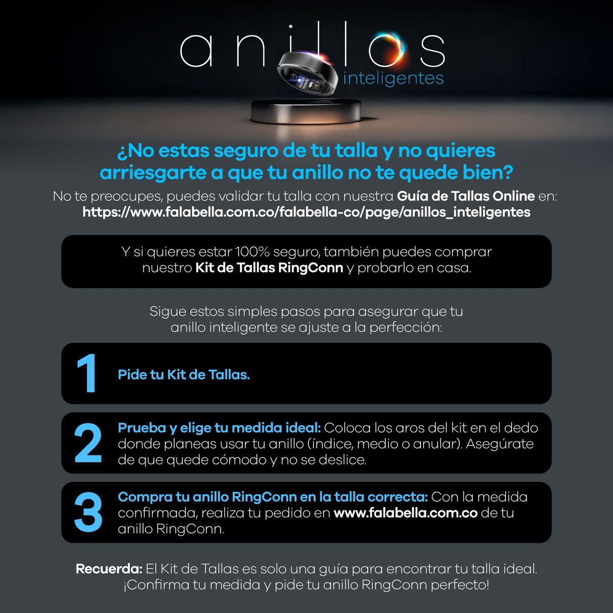 RINGCONN - Anillo Inteligente RingConn Gen 2 Black