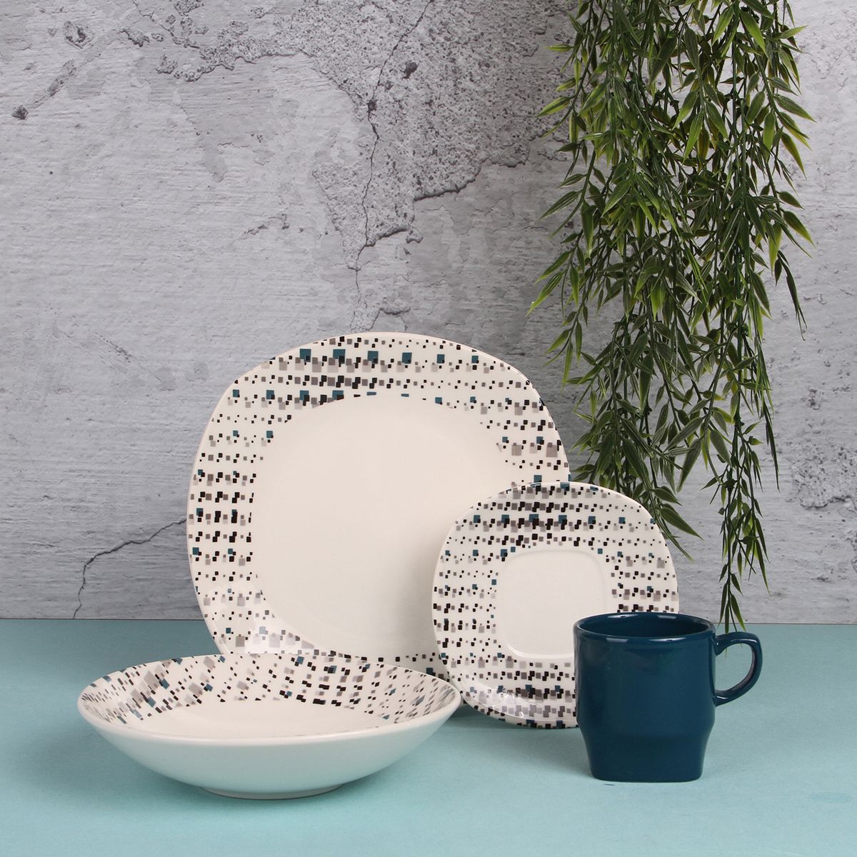 CORONA - Vajilla Corona: Cerámica Enko 4 puestos 16 piezas