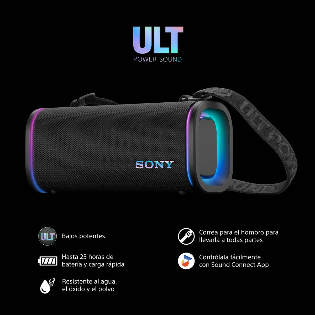 SONY - Parlante portátil Sony ULT FIELD 5 ULT POWER SOUND | SRS-ULT50 - Negro