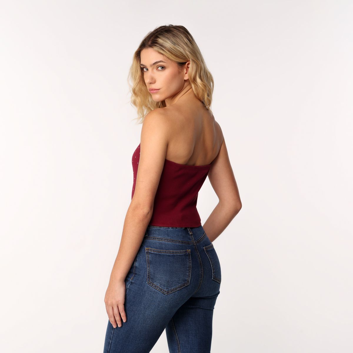 SYBILLA - Blusa Mujer Con aplique Sin mangas de Algodón Sybilla