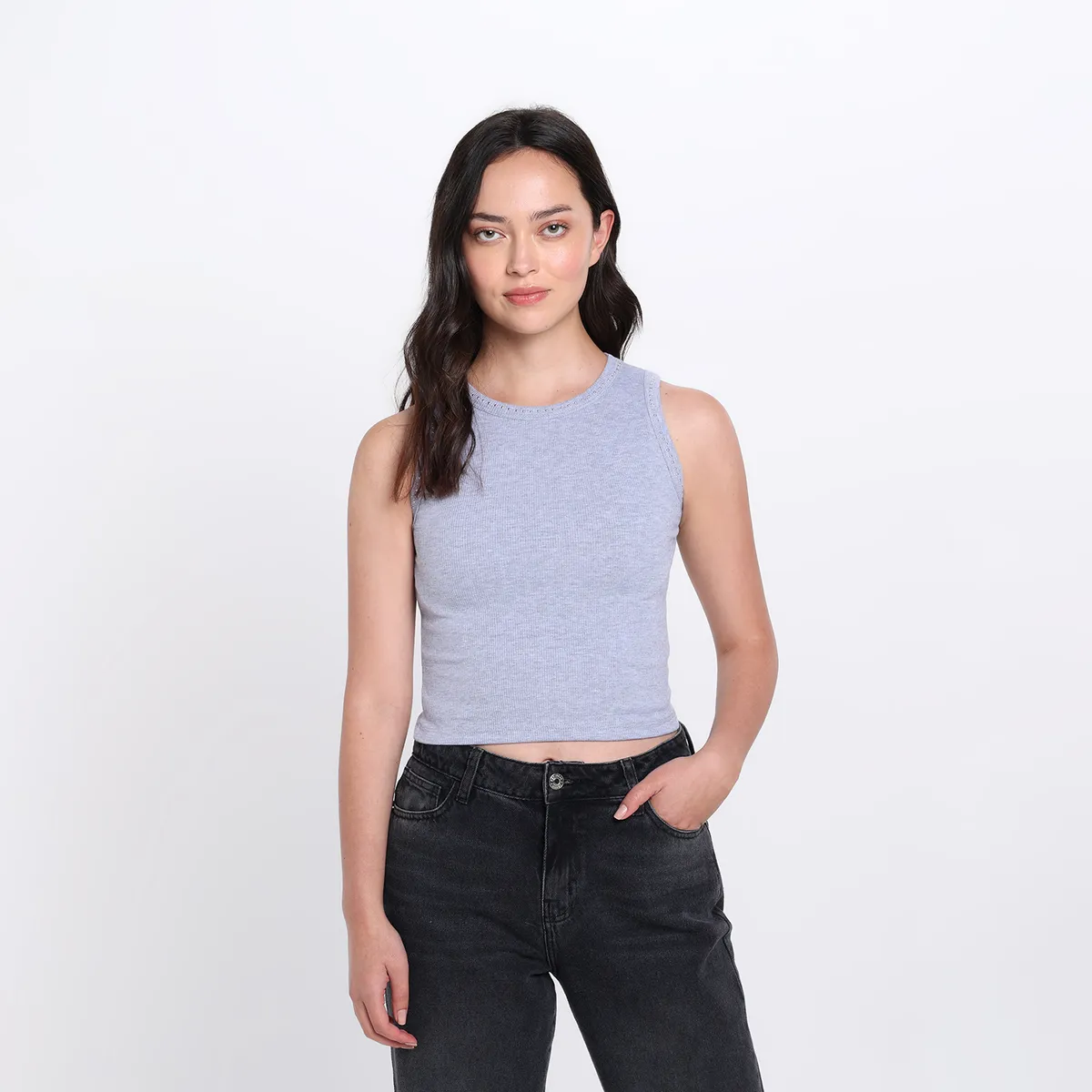 SYBILLA - Top esqueleto Mujer con Tachas Sin mangas de Algodón Sybilla 
