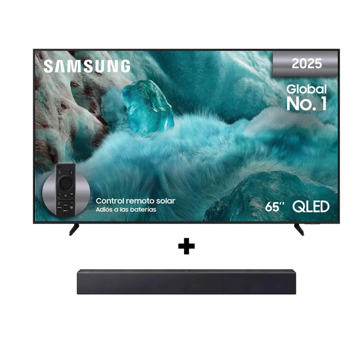 SAMSUNG - Combo Televisor + Barra Samsung | 65 pulgadas QLED 4K F-QN65Q7FAAKXZL | Barra de sonido HW-B400F
