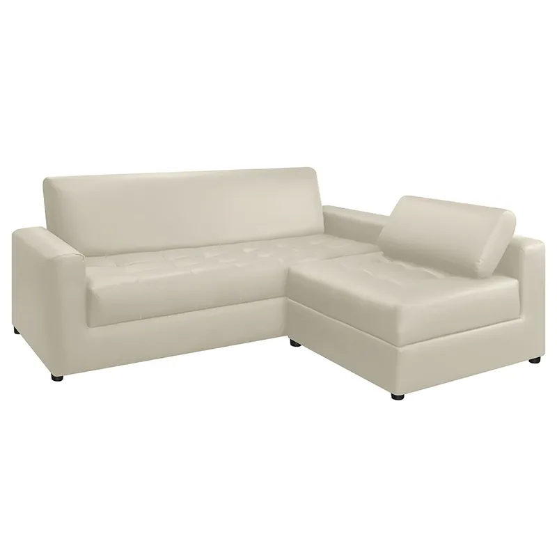 AMOBLANDO - Sofá en L Moderno en Cuerina 4 Puestos Alondra 186 x 88 x 105 cm Amoblando