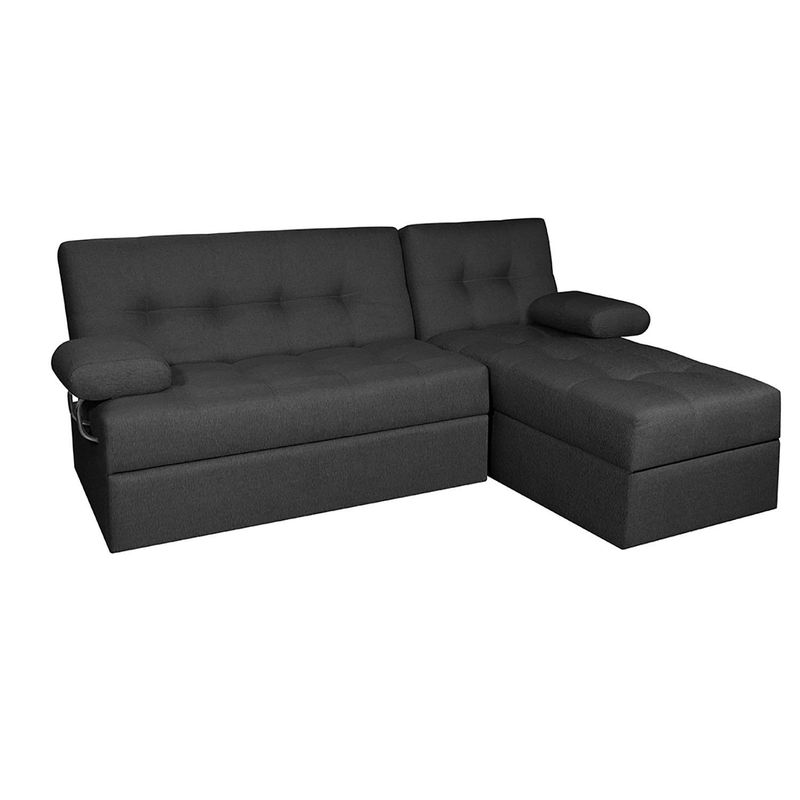 AMOBLANDO - Sofá Cama Moderno en Tela 4 Puestos Angela 145 x 47 x 55 cm Amoblando