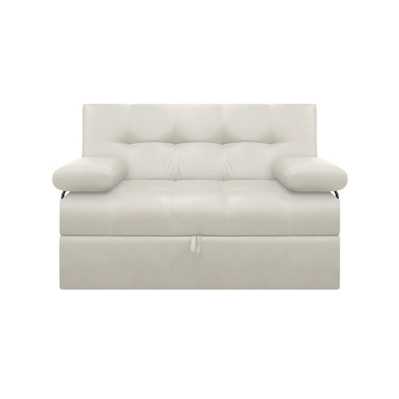 AMOBLANDO - Sofá Cama Moderno en Cuerina 2 Puestos Angela 140 x 93 x 55 cm Amoblando