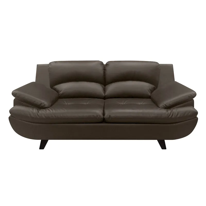 AMOBLANDO - Sofá Moderno en Cuerina 2 Puestos Cindy Café 180 x 95 x 85 cm Amoblando - Mueble