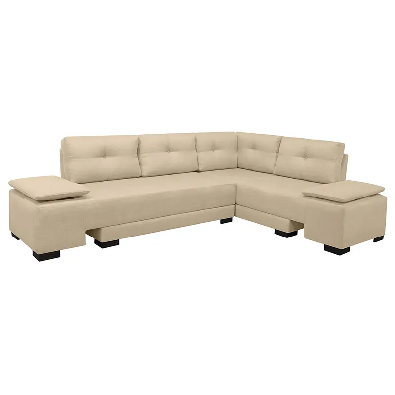 AMOBLANDO - Sofá Cama Moderno en Microfibra 6 Puestos Sterimberg 274 x 84 x 77 cm Amoblando