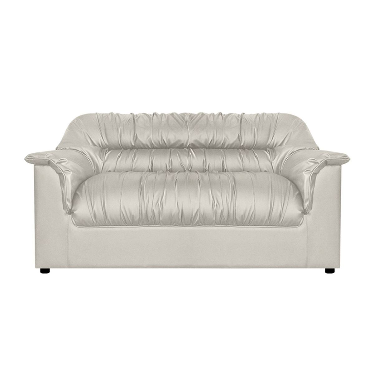 PULLMAN - Sofá Moderno en Cuerina 2 Puestos Vivir Gris 160 x 86 x 76 cm Amoblando - Mueble