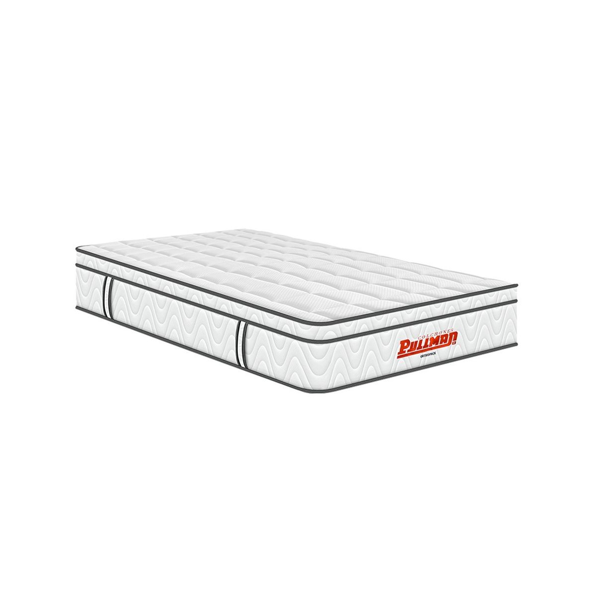 PULLMAN - Colchón Sencillo Firmeza Media Ortopédico Resortado con Pillow Orthopack Euro U 100 x 190 cm Colchones Pullman