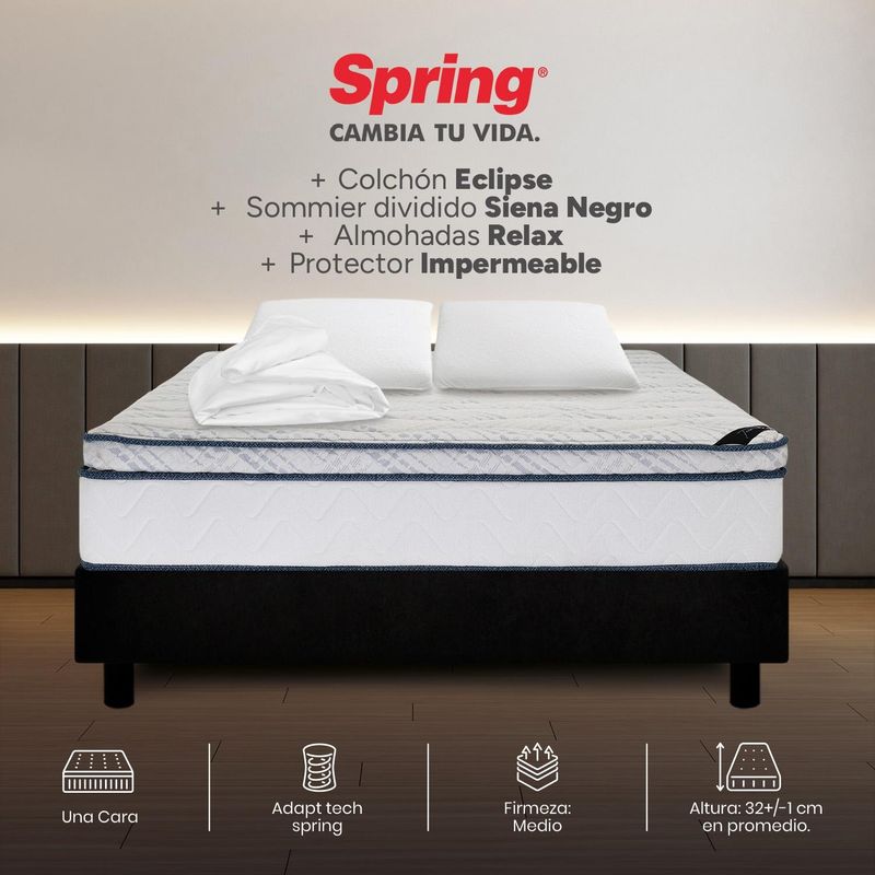 COLCHONES SPRING - COL SP ECLIP 200x200 +A+P+BC NEGRO