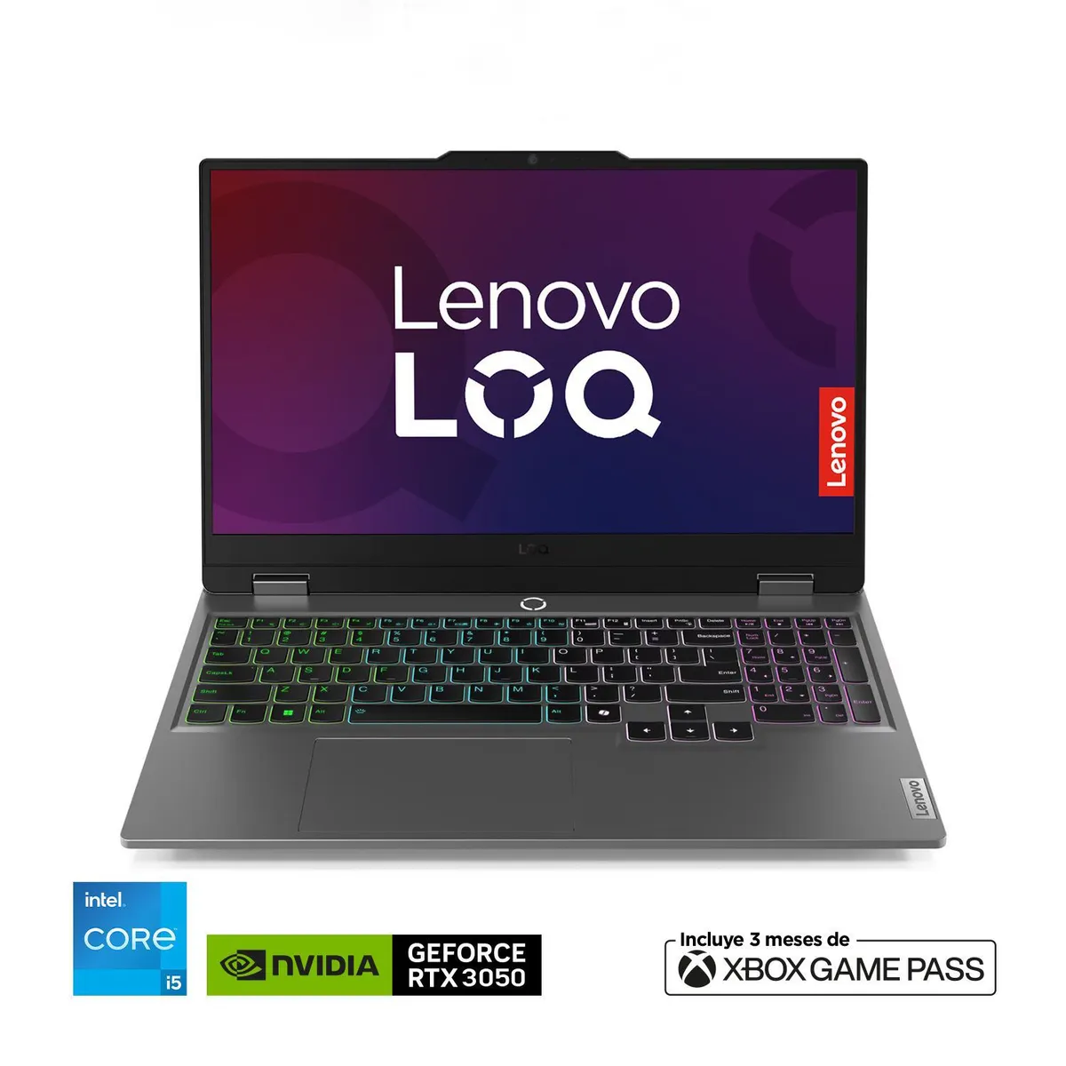 LENOVO - Portátil Gamer Lenovo LOQ| Geforce RTX 3050 |Intel Core i5 Serie HX | 16GB de RAM | 512GB SSD de Almacenamiento | Windows 11 | Pantalla 15.6 pulgadas | LOQ | Computador Portátil