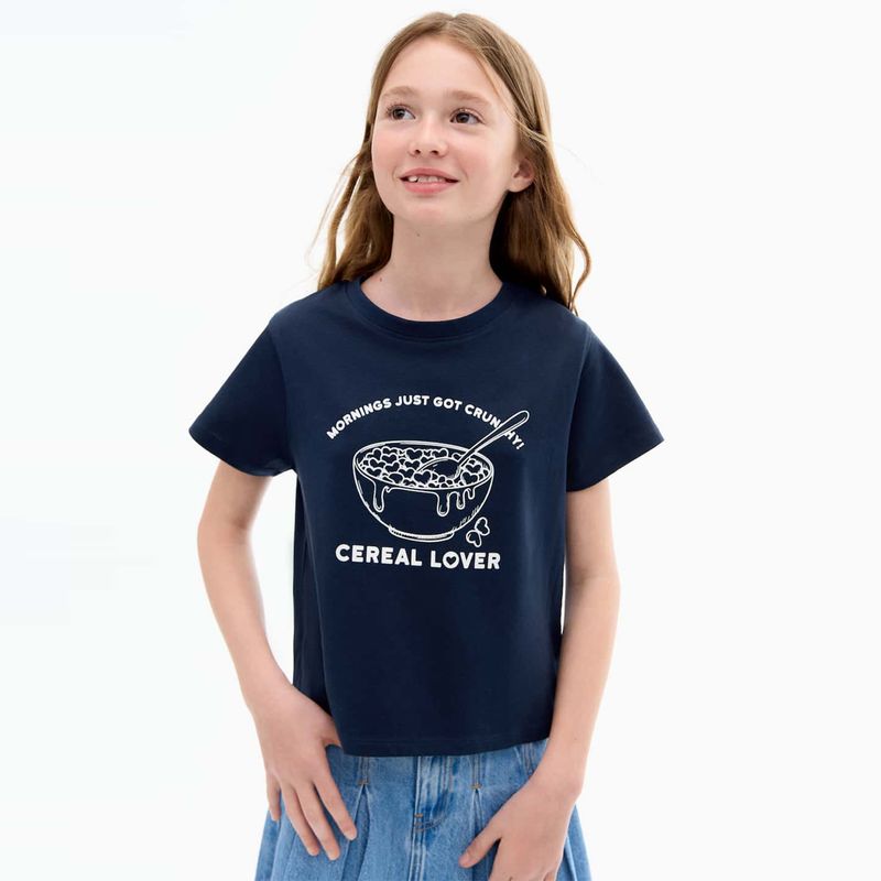 MANGO - Camiseta para Niña con Estampado Manga corta de Algodón MANGO