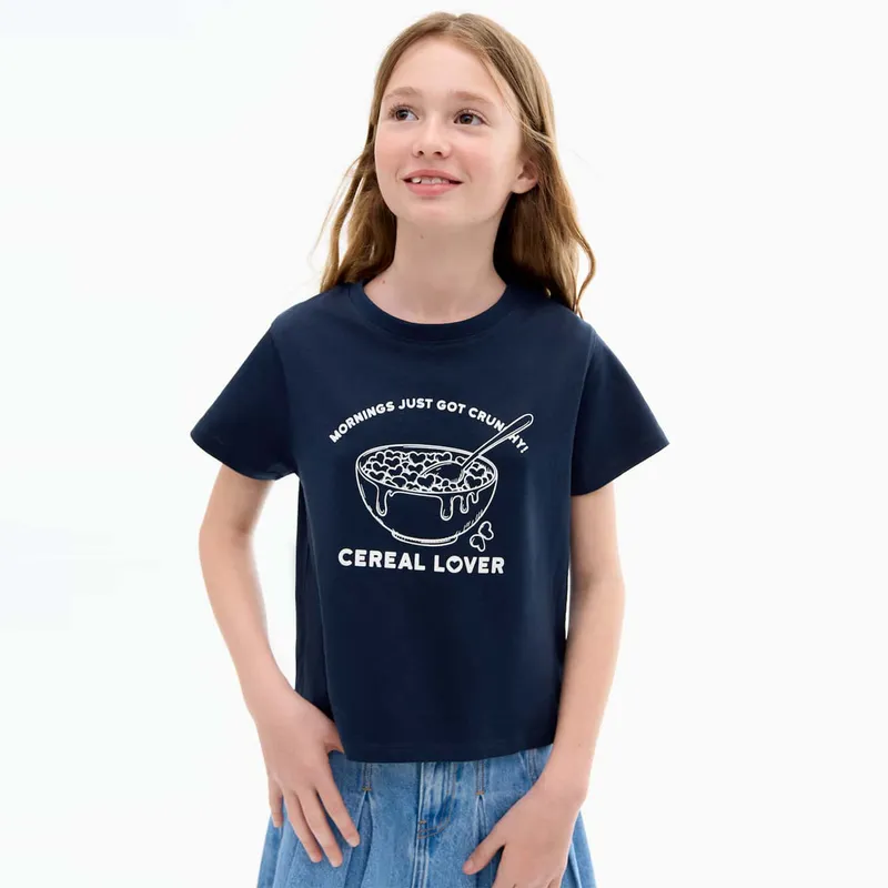 MANGO - Camiseta para Niña con Estampado Manga corta de Algodón MANGO