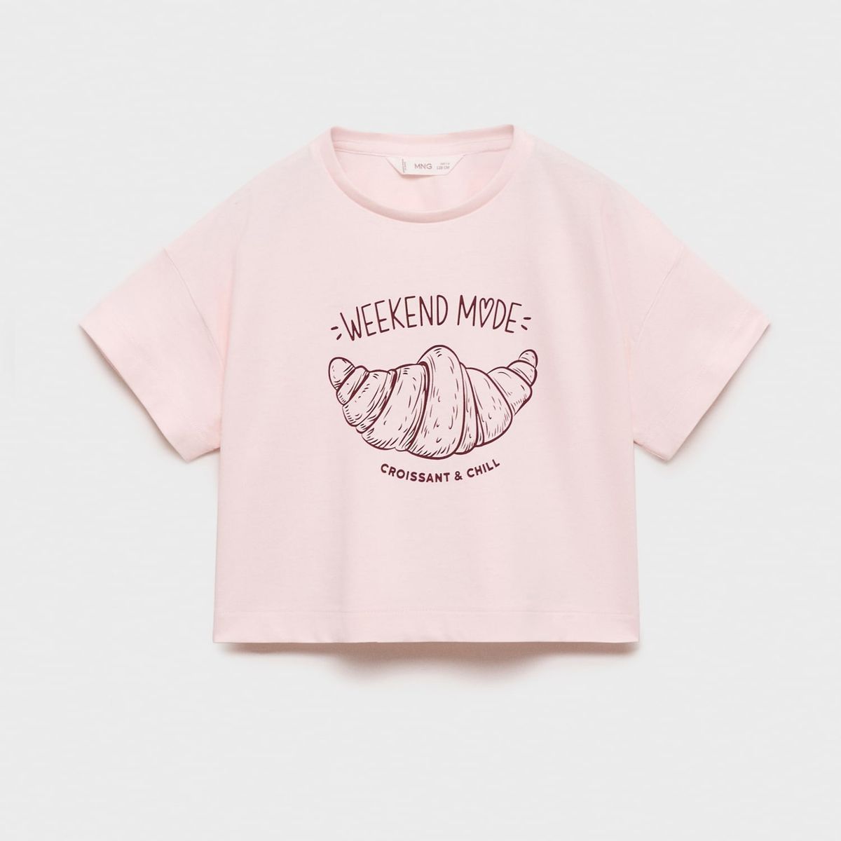 MANGO - Camiseta para Niña con Estampado Manga corta de Algodón MANGO