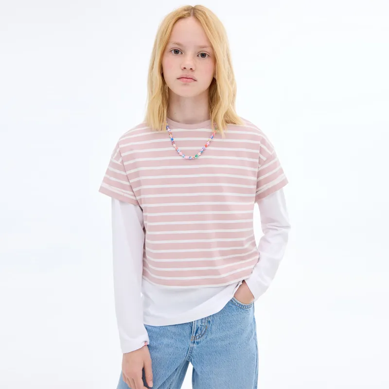 MANGO - Camiseta para Niña Manga corta de Algodón MANGO