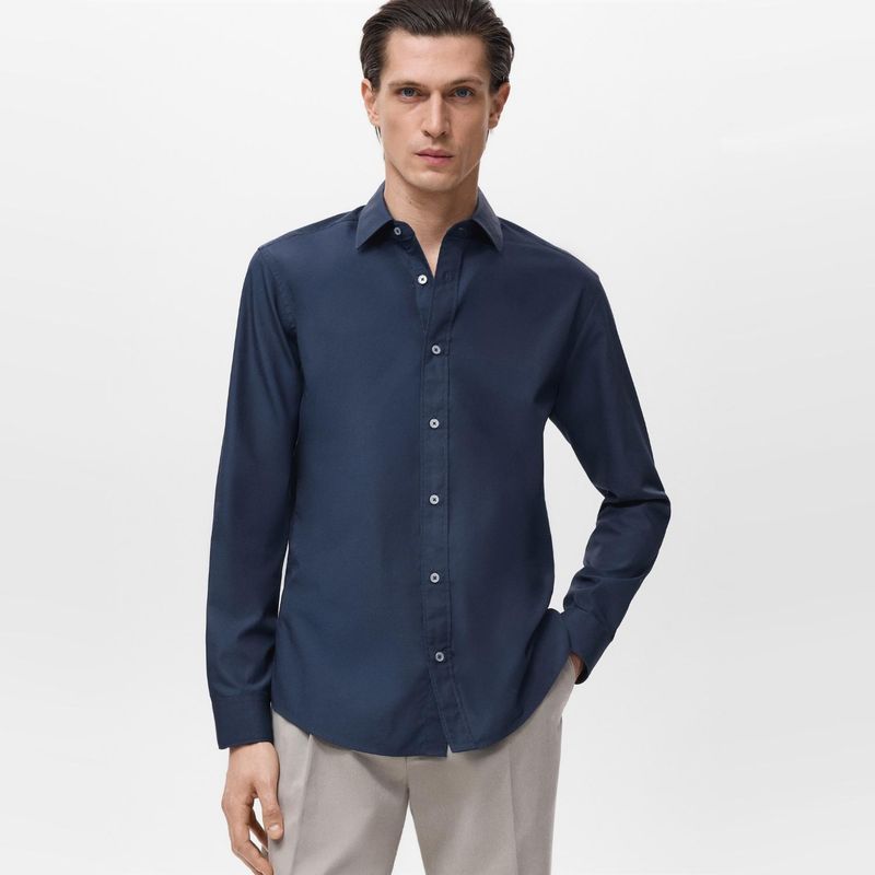 MANGO - Camisa Hombre Manga larga Regular fit de Algodón MANGO