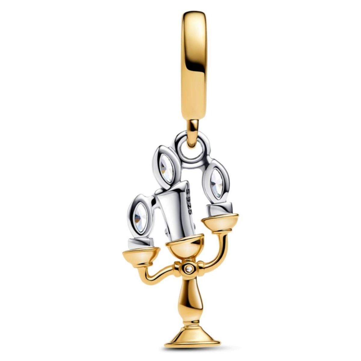 PANDORA - Charm Colgante Lumiere De La Bella y La Bestia De Disney Pandora Dos tonos