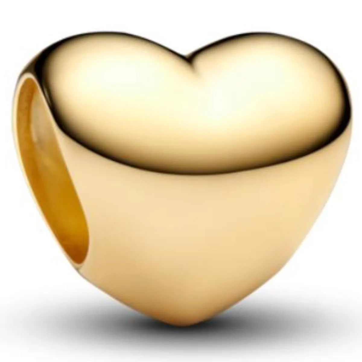 PANDORA - Mini Charm Corazón Dorado Recubrimiento en Oro 14K