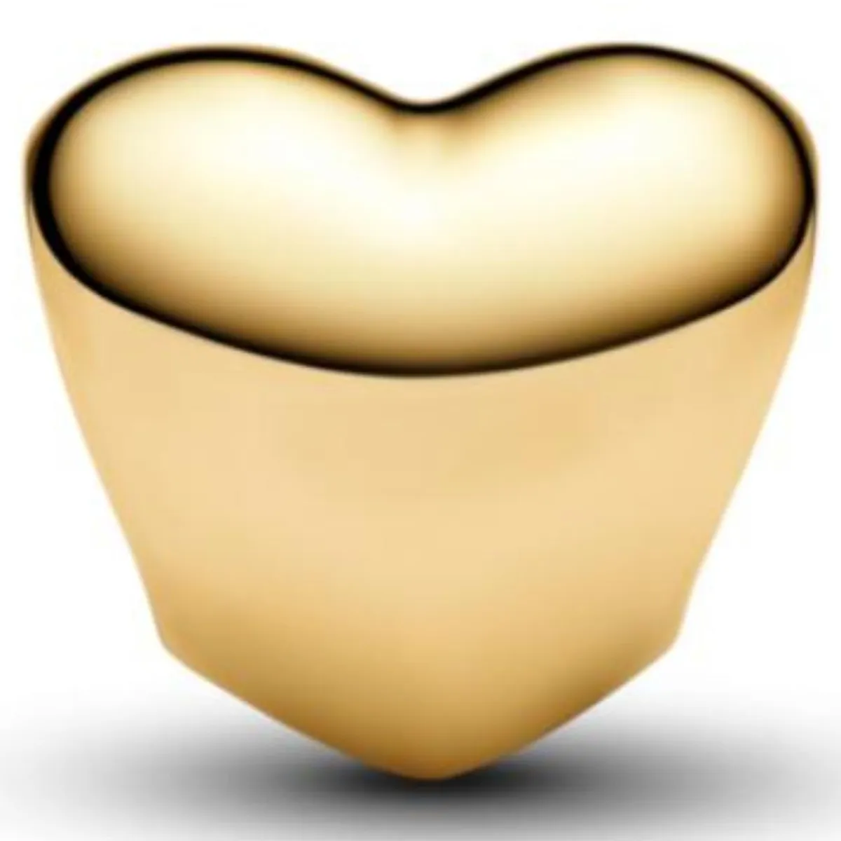 PANDORA - Mini Charm Corazón Dorado Recubrimiento en Oro 14K