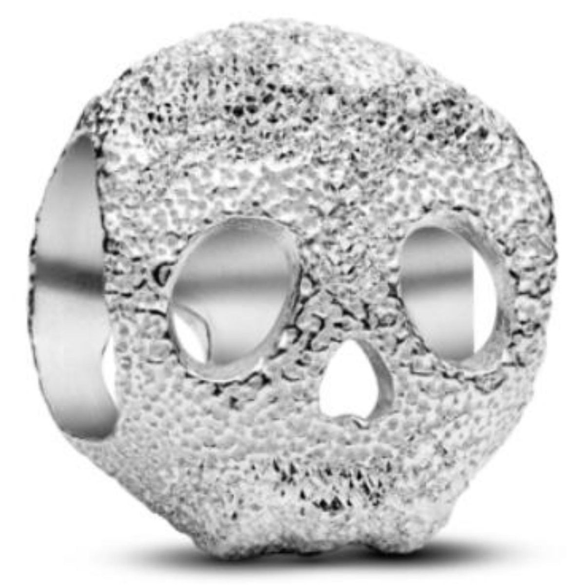 PANDORA - Mini Charm Calavera Con Textura Pandora Plata Esterlina
