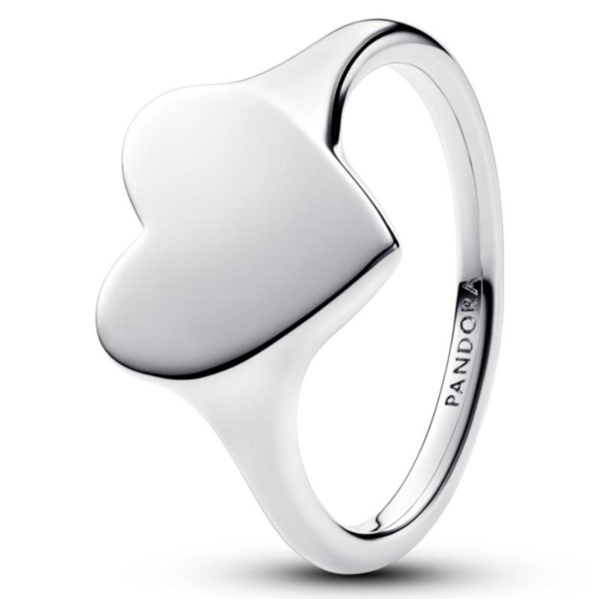 PANDORA - Anillo Corazón Grabable Plateado Pandora Plata Esterlina