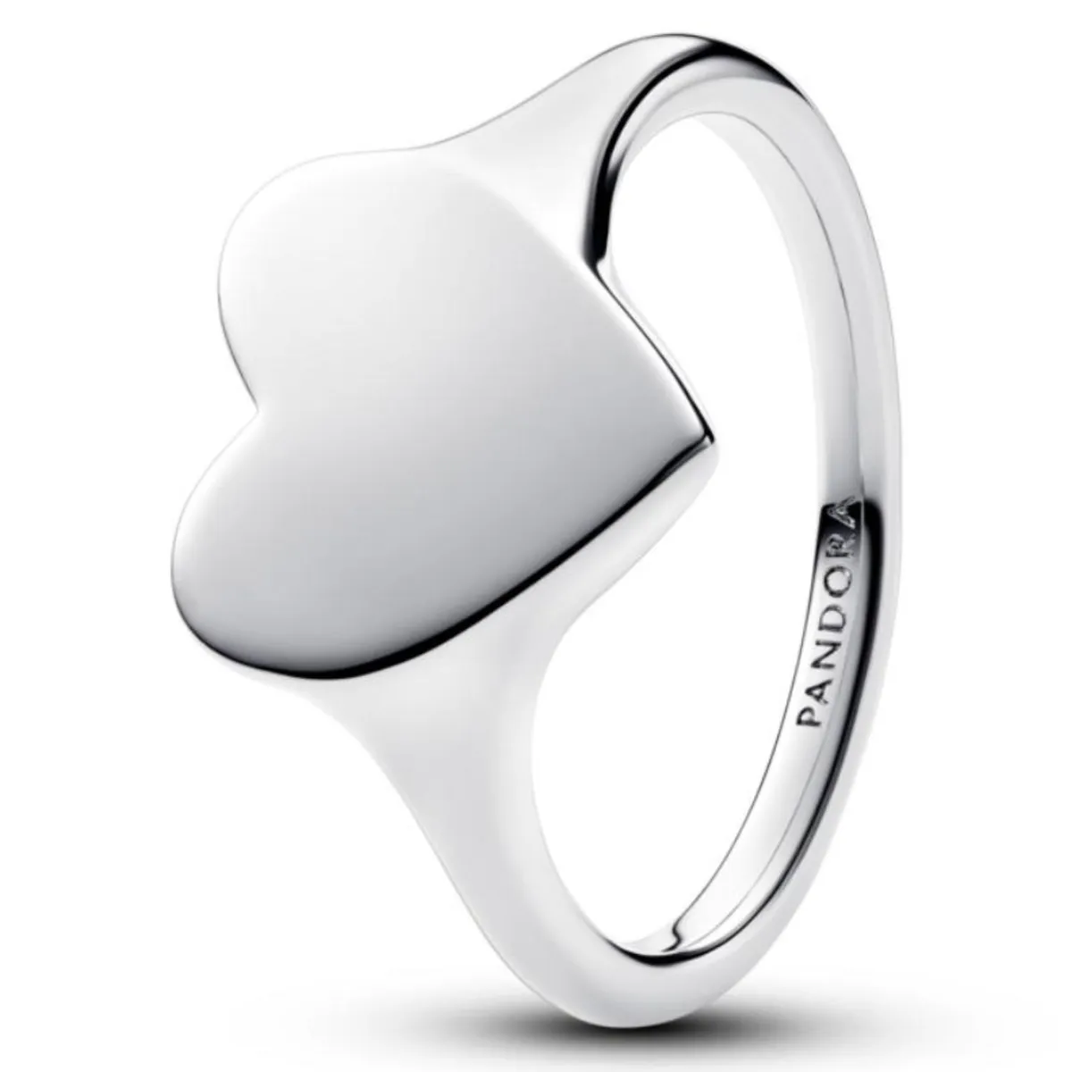 PANDORA - Anillo Corazón Grabable Plateado Pandora Plata Esterlina
