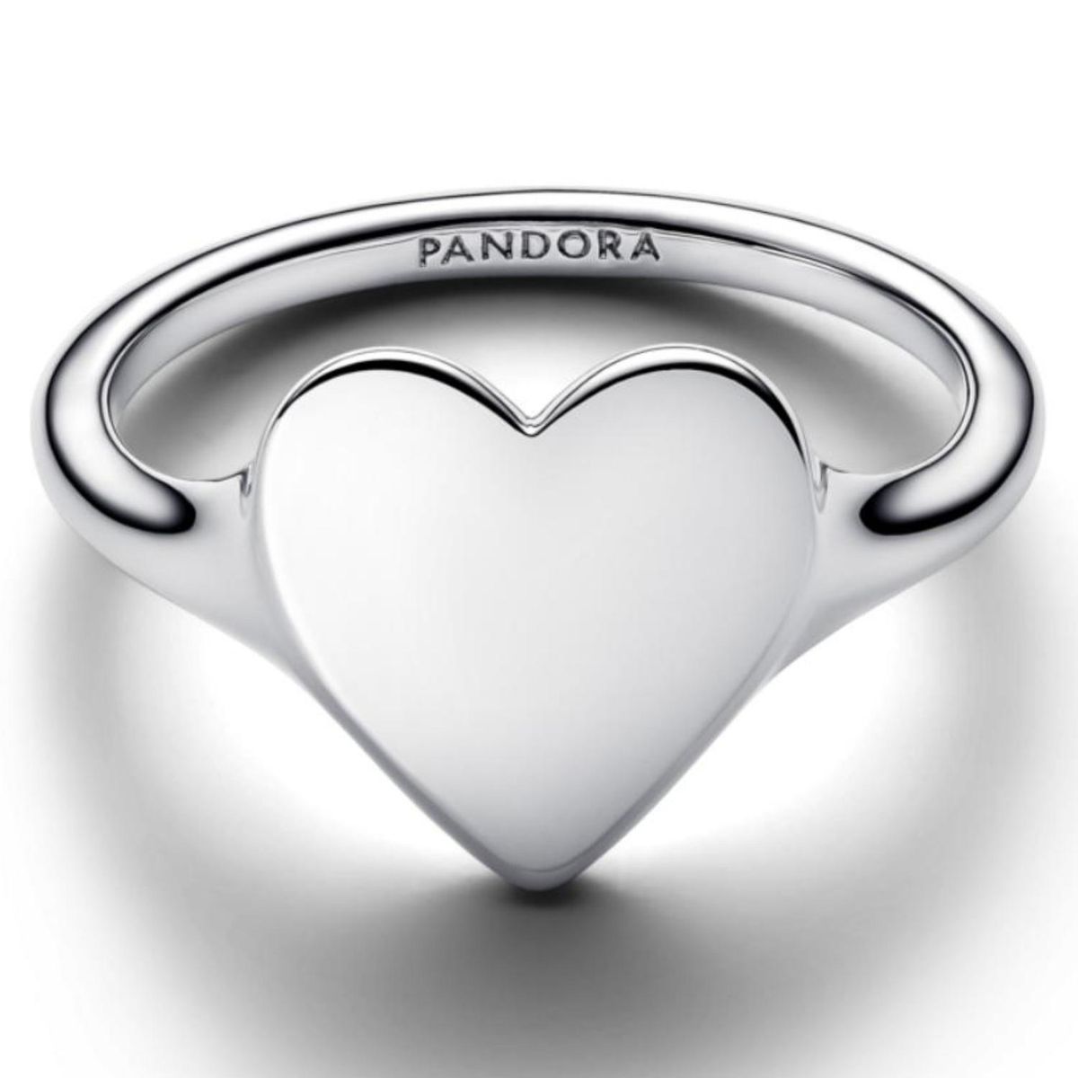 PANDORA - Anillo Corazón Grabable Plateado Pandora Plata Esterlina