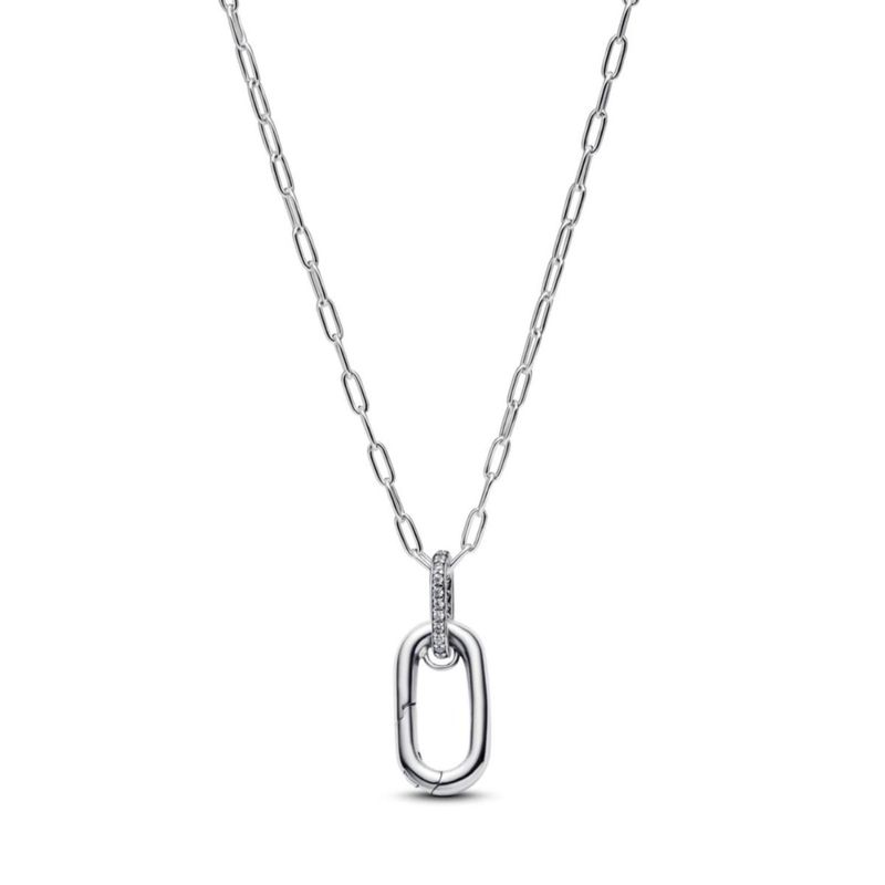 PANDORA - Collar Con Colgante Eslabón Que Se Puede Abrir Pandora Plata Esterlina
