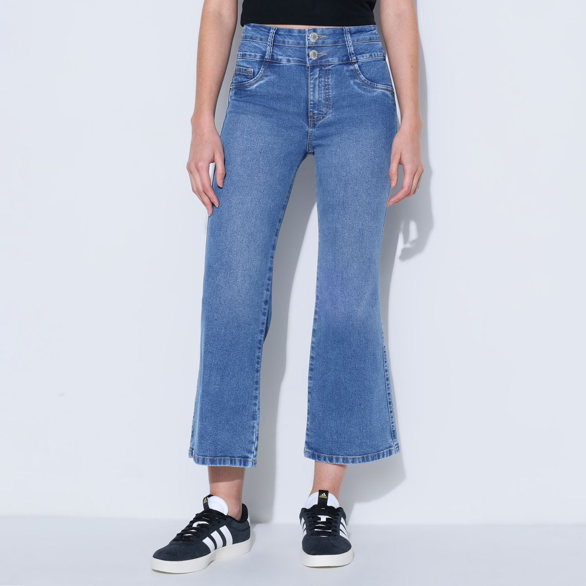 MOSSIMO - Jean Flare Mujer Tiro medio de Algodón Mossimo