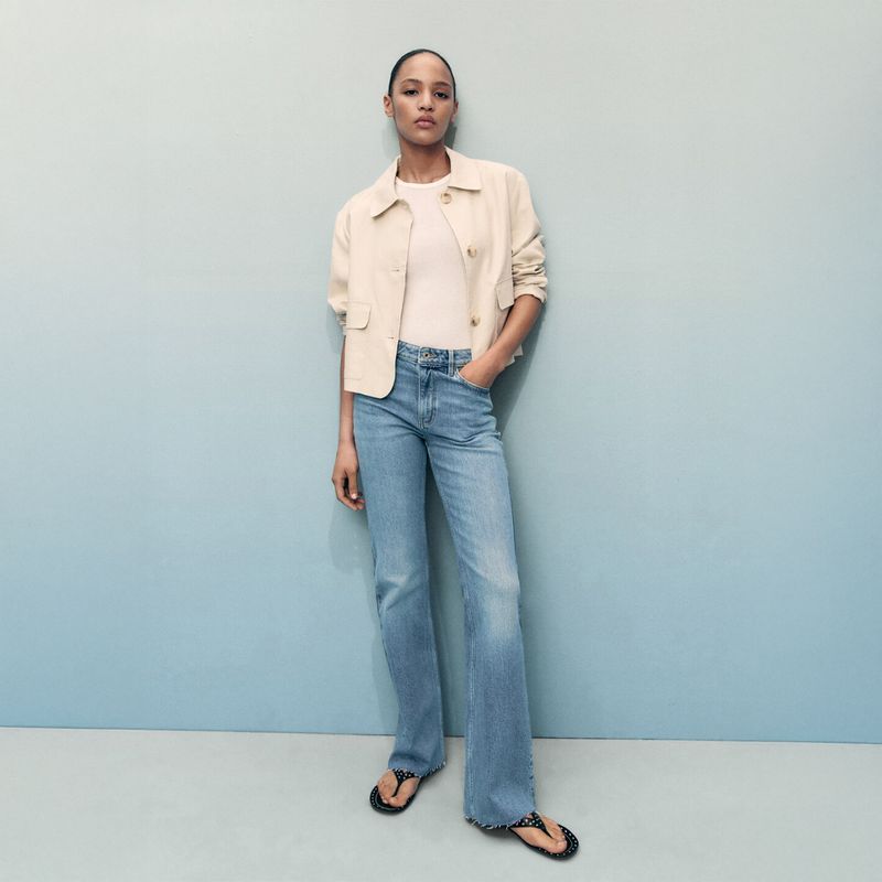 MANGO - Jean Flare Mujer Tiro medio Mango