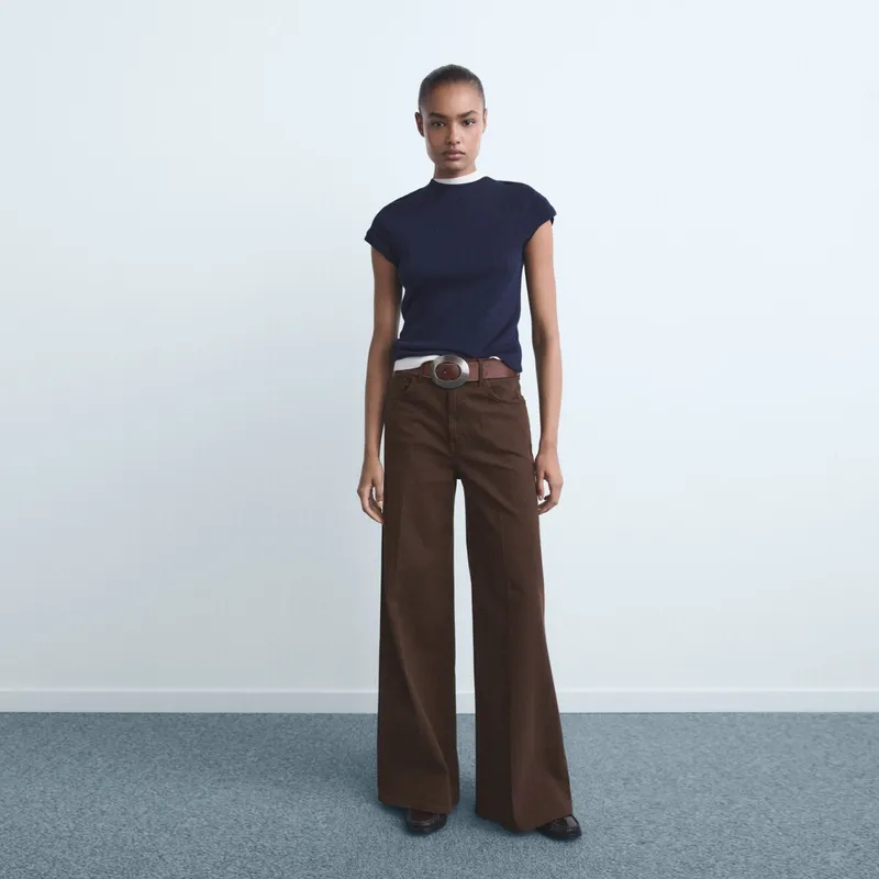 MANGO - Jean Wide leg Mujer Tiro alto MANGO