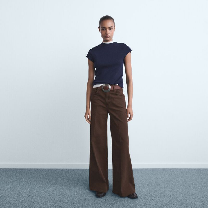 MANGO - Jean Wide leg Mujer Tiro alto MANGO