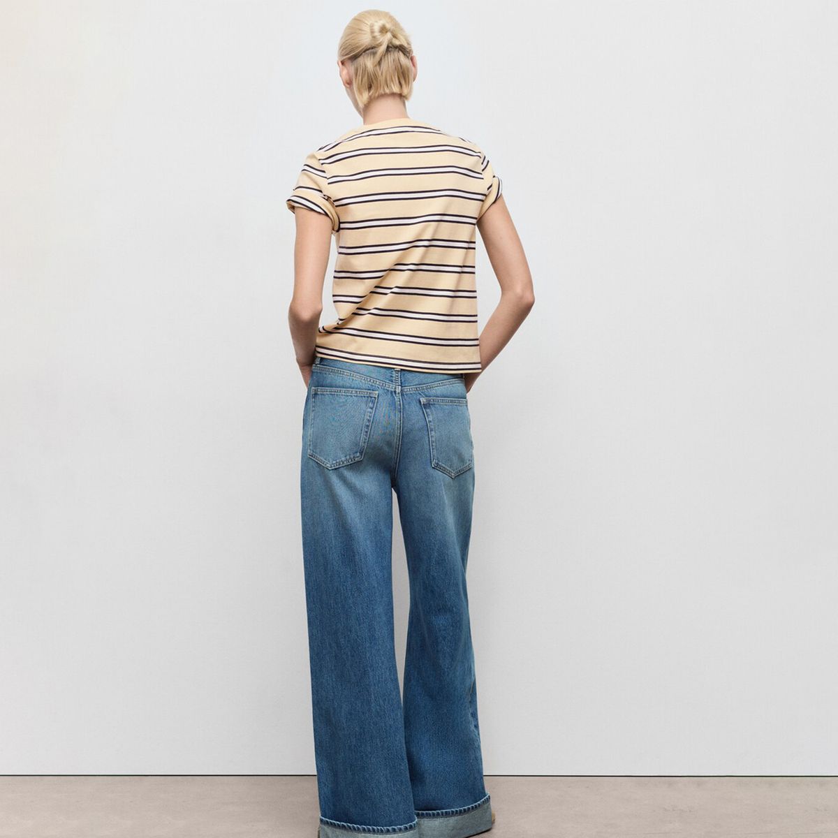 MANGO - Camiseta Mujer de Rayas Manga corta de Algodón MANGO