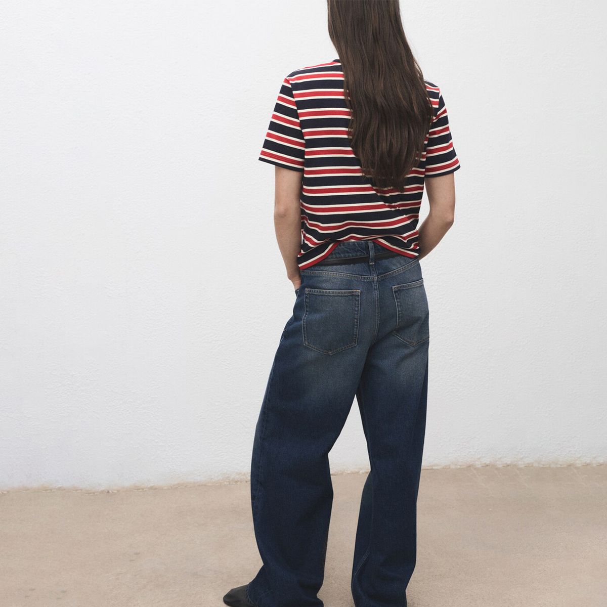 MANGO - Camiseta Mujer de Rayas Manga corta de Algodón MANGO