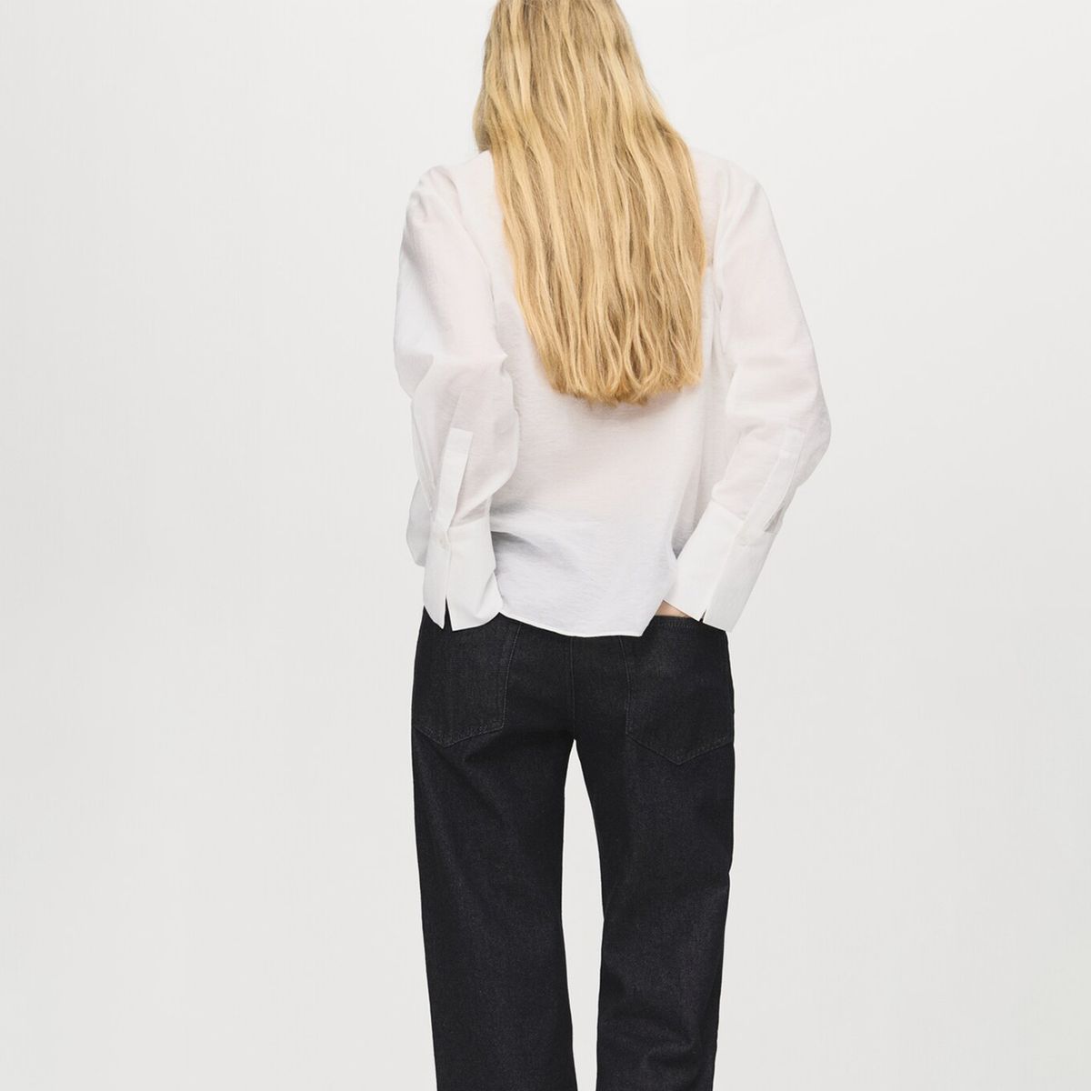 MANGO - Blusa Mujer Manga larga de Algodón MANGO