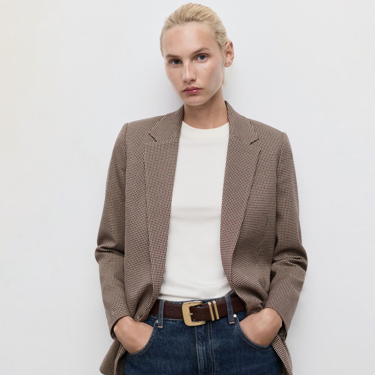 MANGO - Blazer Mujer de Cuadros MANGO