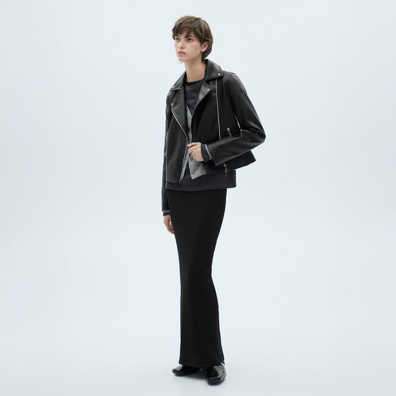 MANGO - Chaqueta Mujer Efecto cuero Mango 