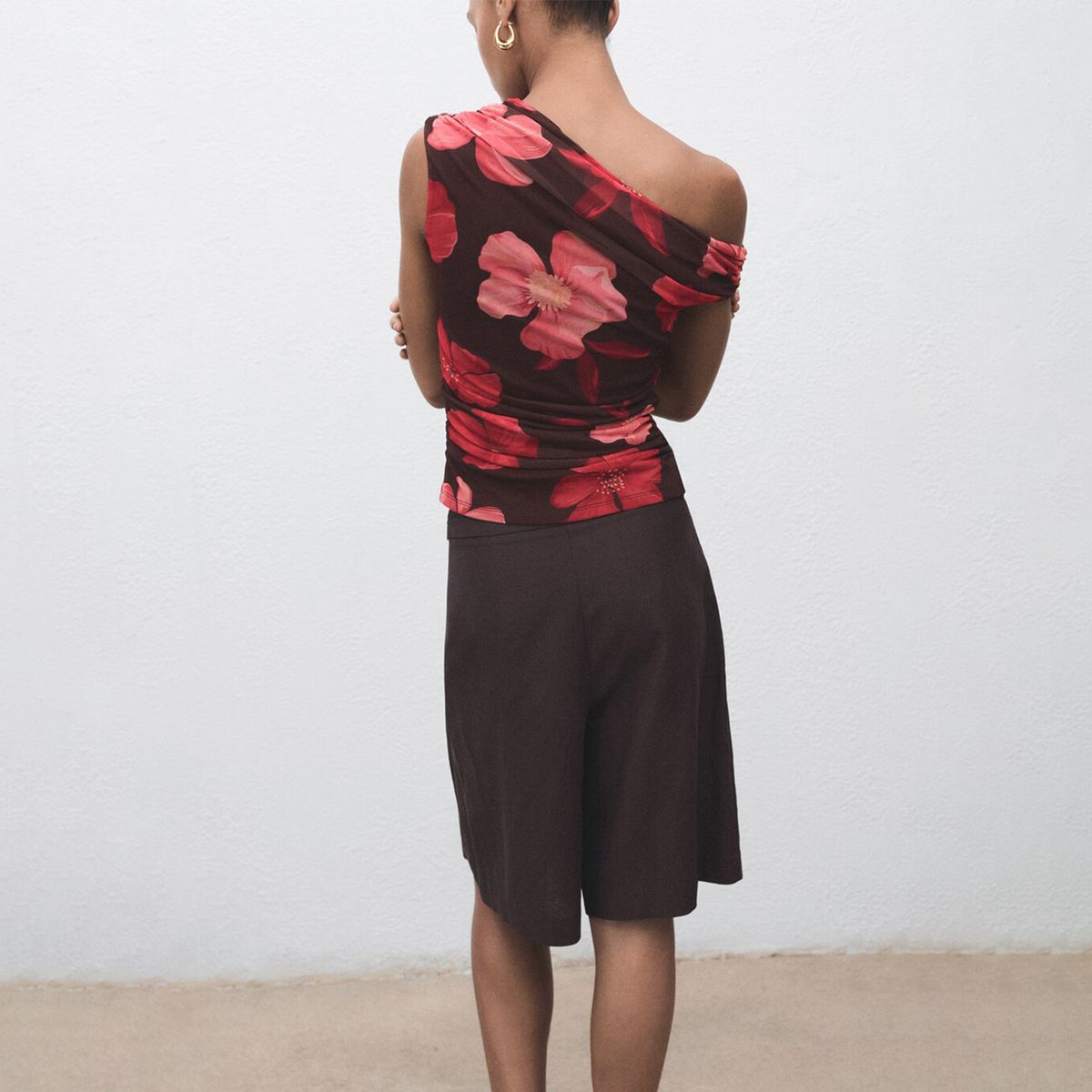 MANGO - Top Mujer con Flores Sin mangas MANGO