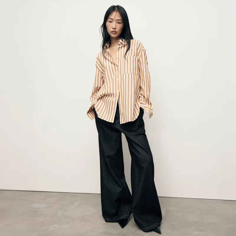 MANGO - Camisa Mujer de Rayas Manga larga MANGO