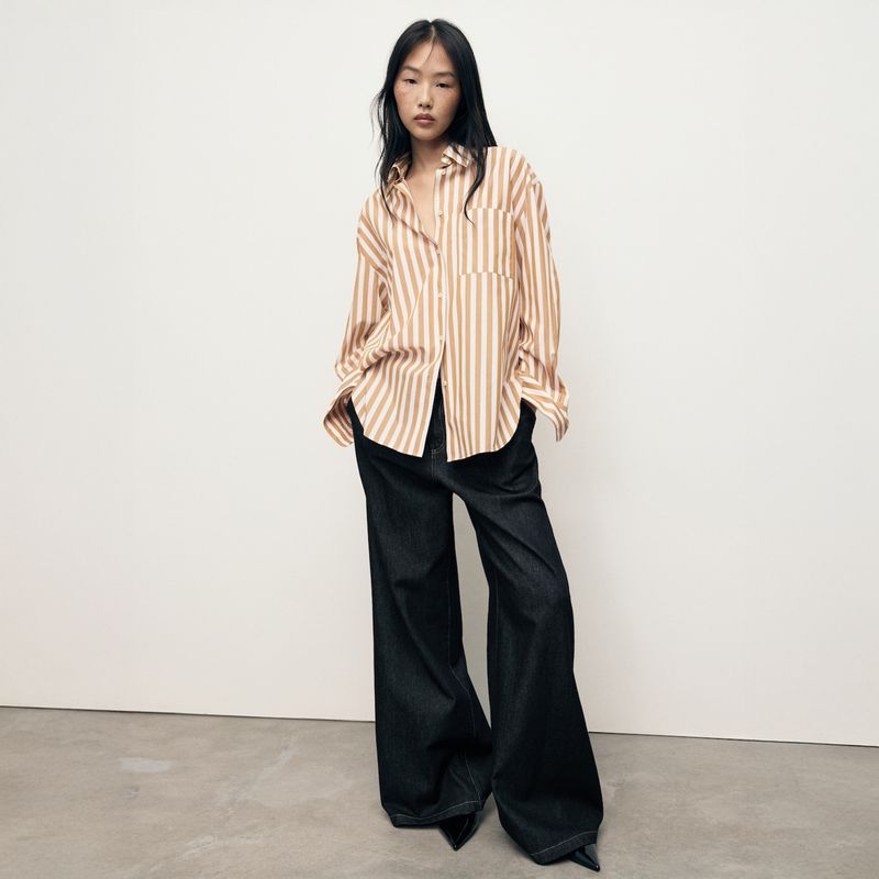 MANGO - Camisa Mujer de Rayas Manga larga MANGO