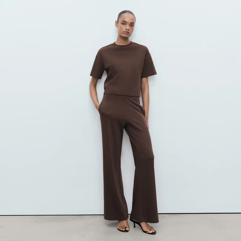 MANGO - Pantalón Recto Mujer Tiro medio MANGO