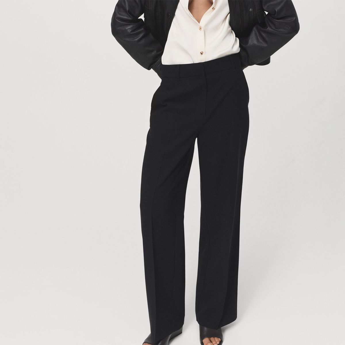 MANGO - Pantalón Recto Mujer Tiro medio MANGO