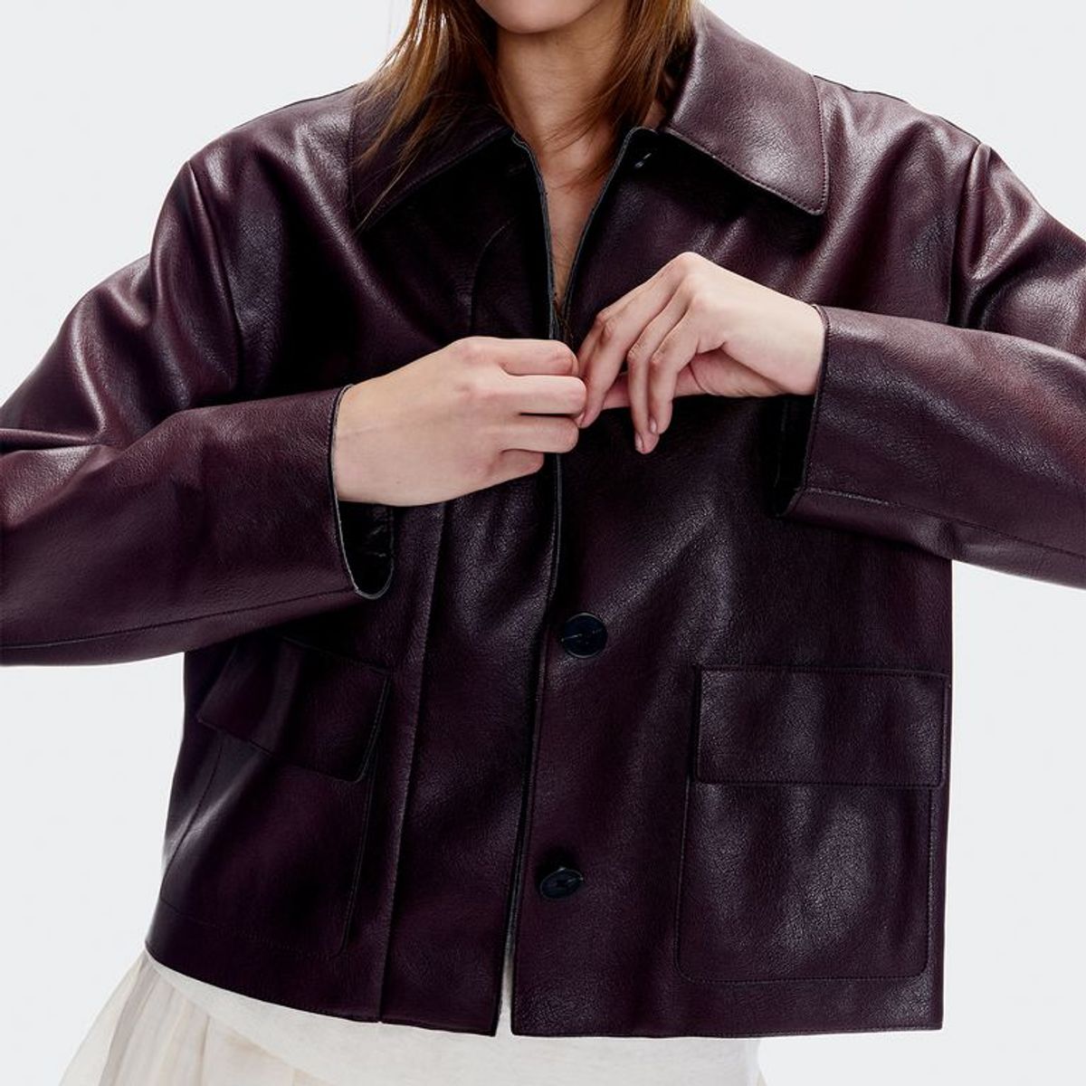 MANGO - Chaqueta Efecto cuero Mujer Efecto cuero MANGO