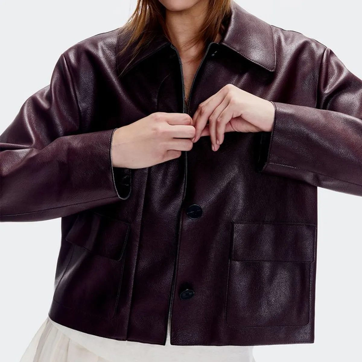 MANGO - Chaqueta Efecto cuero Mujer Efecto cuero MANGO